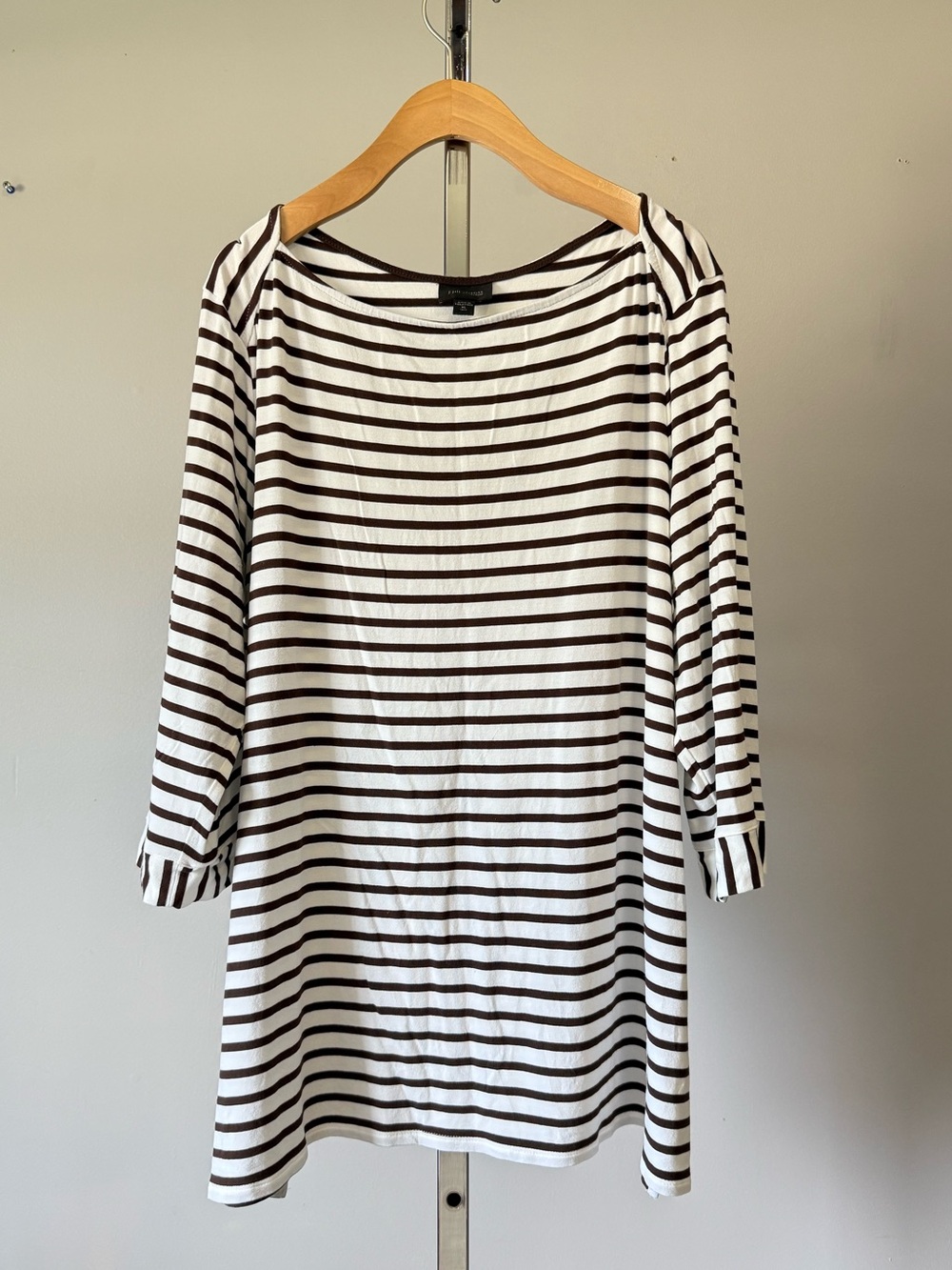 J. Jill Wearever Striped Boat Neck Tunic - 3/4 Sleeve - VGUC